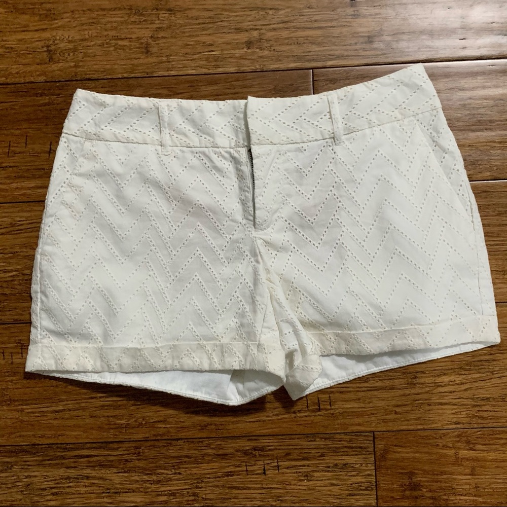 Maison Jules Ivory Chevron Textured Short
